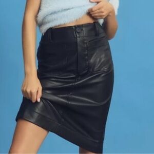 Anthropologie Maeve Colette Faux-Leather Pencil Skirt — XS (NWT)